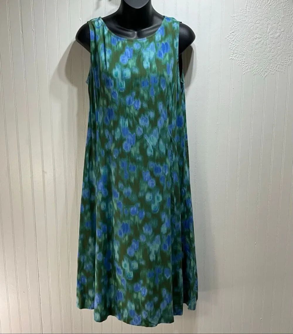 J. JILL Sleeveless Midi Dress Coastal Size 10